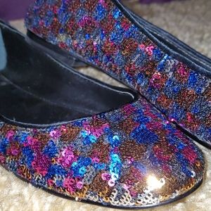 Sequin Nine West Flats: Size 8.5